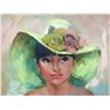 Image 3 : Original Oil Painting on Canvas, Woman w/ Hat, Signed Cutler, Framed 25.5" x 30" (frame size)