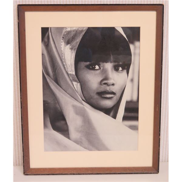 Black & White Photographic Art, Female Figure, Framed 15" x 18.5" (frame size)