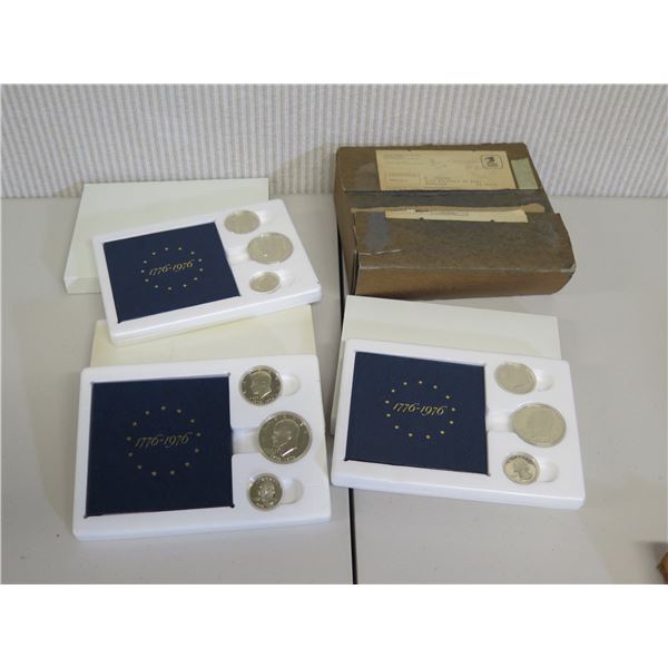 Qty 3 Coin Sets 1776-1976 Bicentennial 3-Coin Collections