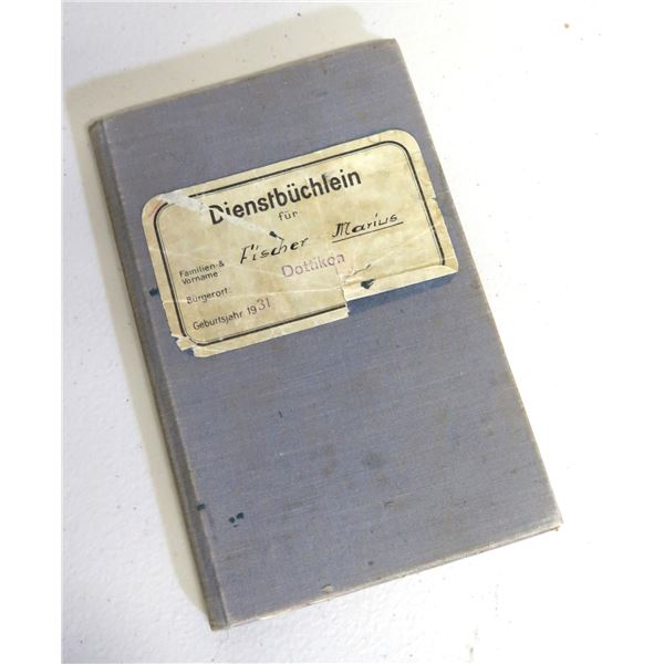 Dienstbuchlein fur Fischer Marius, Dottikon 1931 Service Booklet