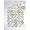 Image 1 : Qty 32 Misc Coins: 1964 Kennedy, 1954 Ben Franklin Half Dollars, etc