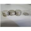 Image 8 : Qty 32 Misc Coins: 1964 Kennedy, 1954 Ben Franklin Half Dollars, etc