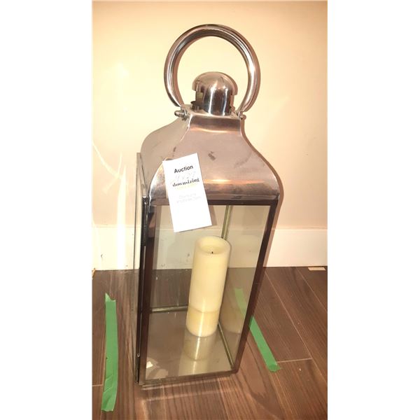 Glass and Metal Candle Holder A