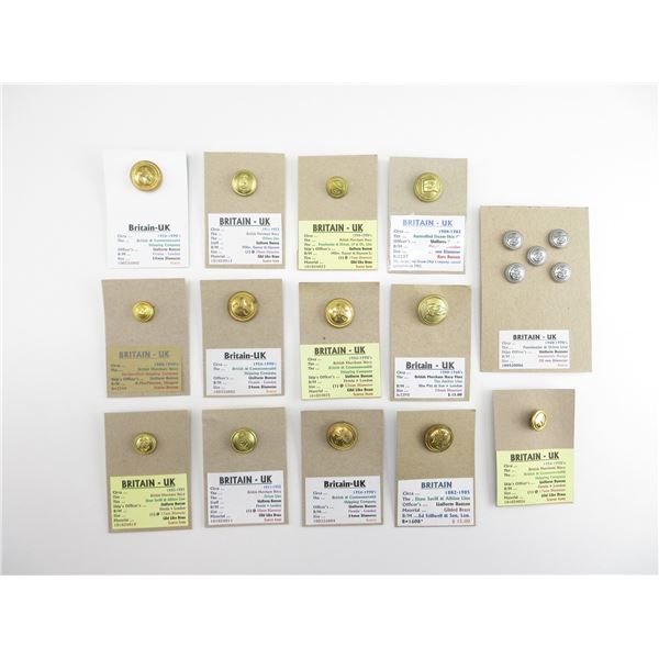 BRITISH MILITARY BUTTONS, ETC. LOT