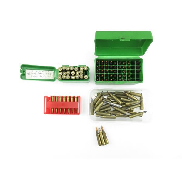 RELOADED ASSORTED .22-250 REM AMMO LOT