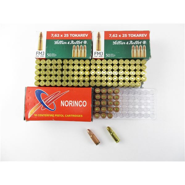 ASSORTED 7.62X25 TOKAREV AMMO LOT