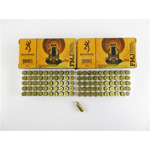 BROWNING 9MM LUGER AMMO LOT