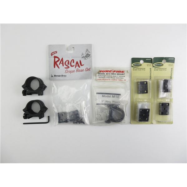ASSORTED SCOPE RINGS AND BASES LOT