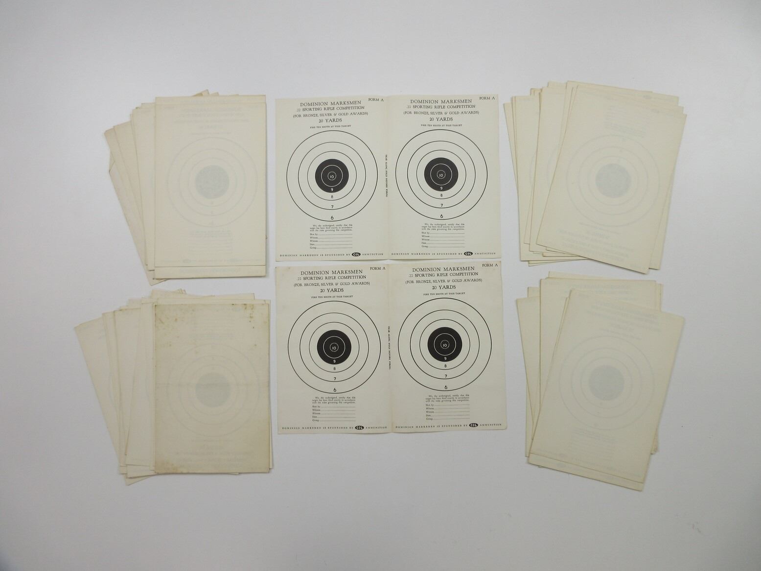 DOMINION MARKSMAN .22 SPORTING RIFLE COMPETITION PAPER TARGETS LOT
