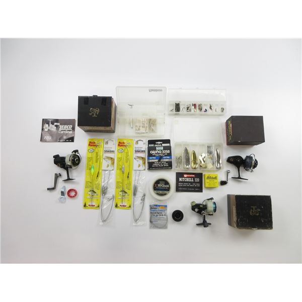 ASSORTED FISHING REELS AND TACKLE LOT