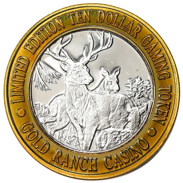 .999 Silver Gold Ranch Casino Verdi, Nevada $10 Casino Limited Edition Gaming Token