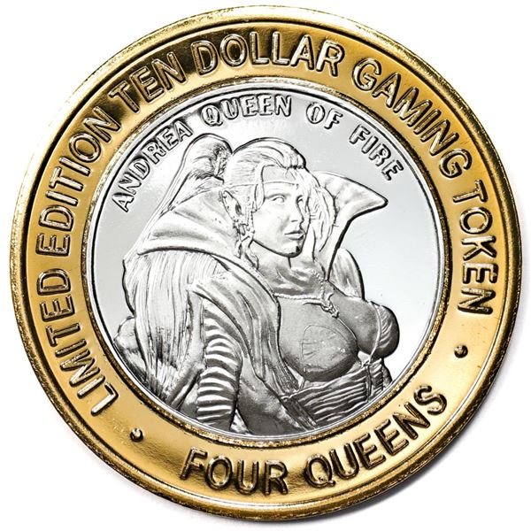 .999 Silver Four Queens Casino Hotel Las Vegas $10 Limited Edition Gaming Token