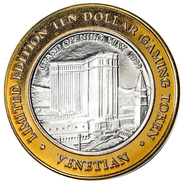 .999 Silver The Venetian Las Vegas Nevada $10 Casino Limited Edition Gaming Token