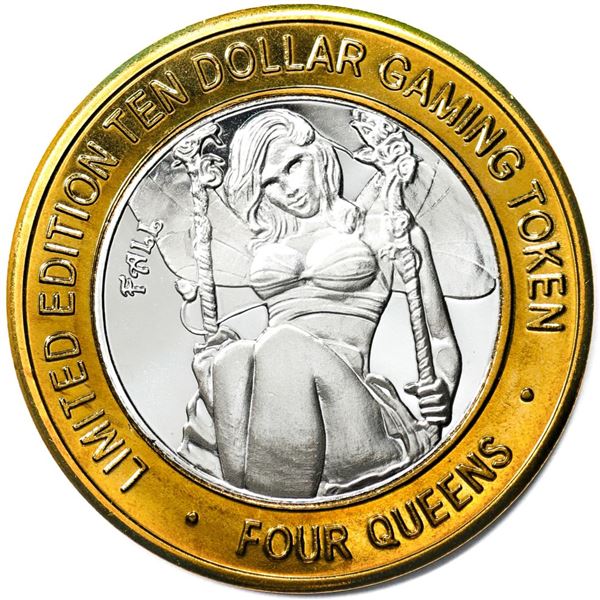 .999 Silver Four Queens Casino Hotel Las Vegas $10 Limited Edition Gaming Token