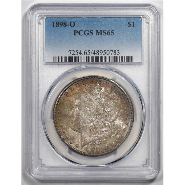 1898-O $1 Morgan Silver Dollar Coin PCGS MS65 Nice Toning