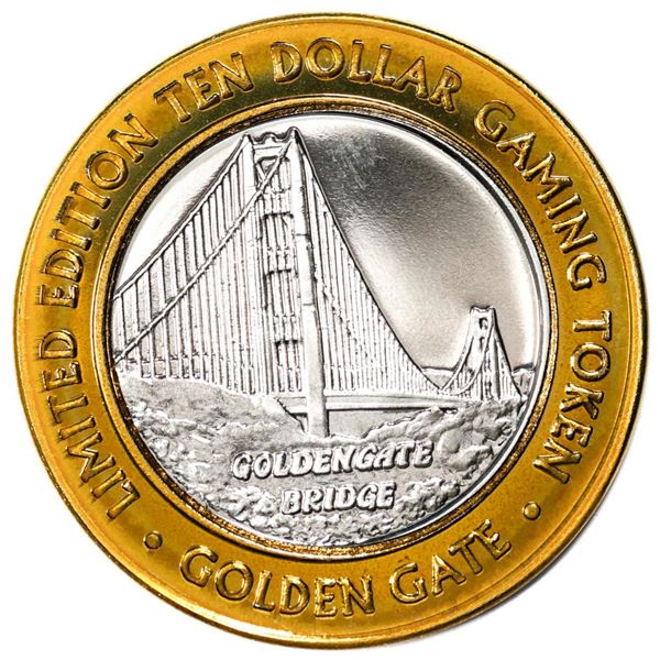 .999 Silver Golden Gate Las Vegas, NV $10 Casino Limited Edition Gaming Token