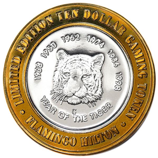 .999 Silver Flamingo Hilton Reno, Nevada $10 Casino Limited Edition Gaming Token