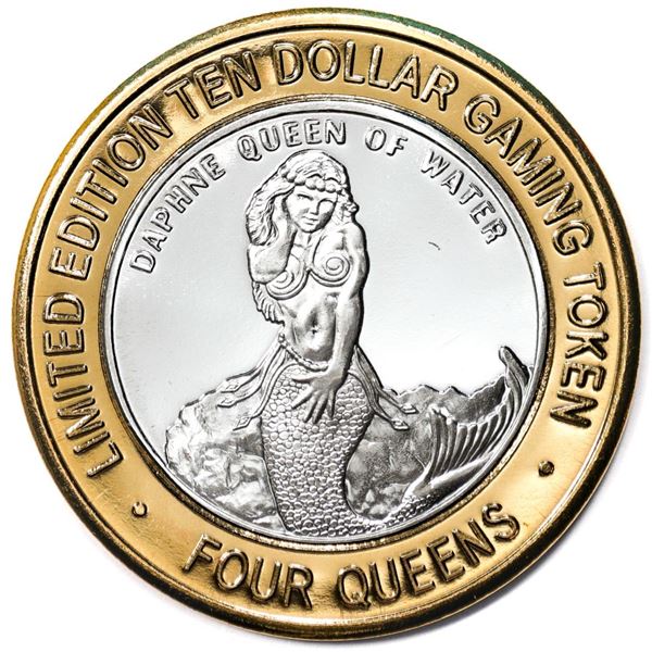 .999 Silver Four Queens Casino Hotel Las Vegas $10 Limited Edition Gaming Token