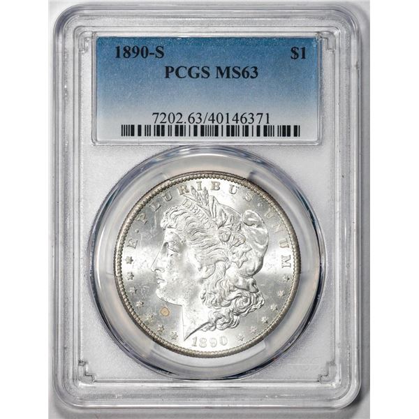 1890-S $1 Morgan Silver Dollar Coin PCGS MS63