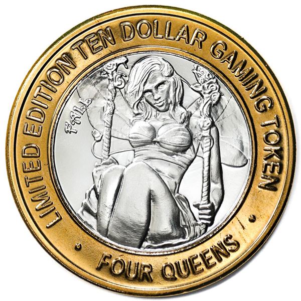 .999 Silver Four Queens Casino Hotel Las Vegas $10 Limited Edition Gaming Token