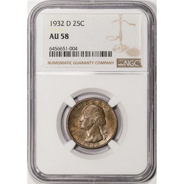 1932-D Washington Quarter Coin NGC AU58