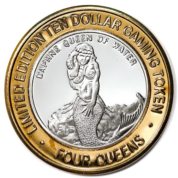 .999 Silver Four Queens Casino Hotel Las Vegas $10 Limited Edition Gaming Token
