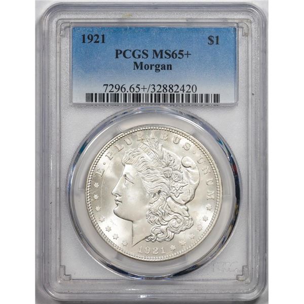 1921 $1 Morgan Silver Dollar Coin PCGS MS65+