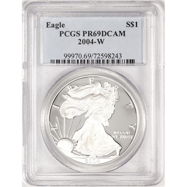 2004-W $1 Proof American Silver Eagle Coin PCGS PR69DCAM