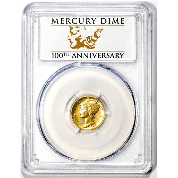 2016-W Mercury Dime Gold Centennial Commemorative Coin PCGS SP70 First Strike