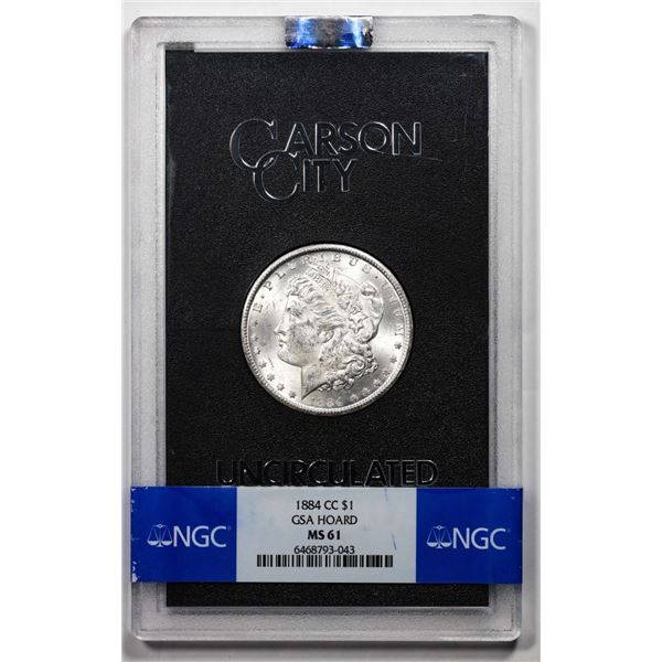 1884-CC $1 Morgan Silver Dollar Coin GSA Hoard Uncirculated NGC MS61