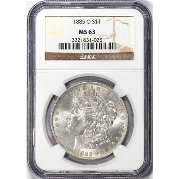 1885-O $1 Morgan Silver Dollar Coin NGC MS63