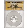 Image 1 : 2014 Proof 1/4 oz Platinum JFK Apollo 11 Anniversary Medal ANACS MS69