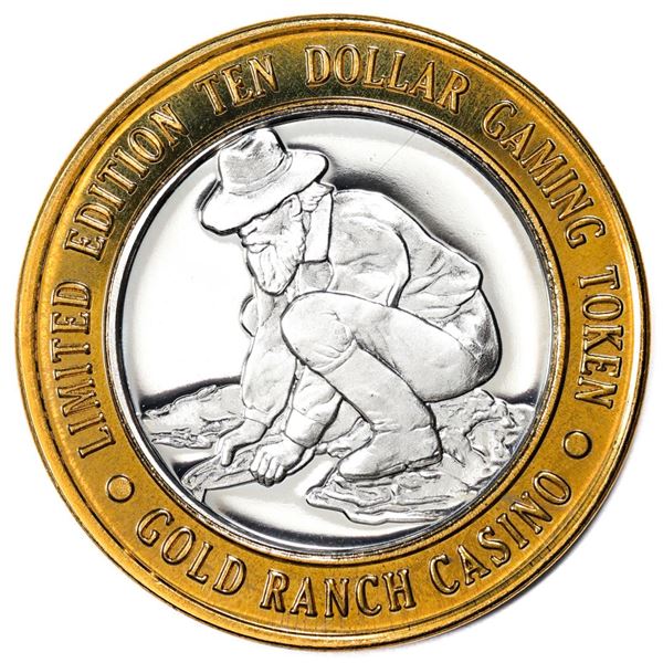 .999 Silver Gold Ranch Casino Verdi, Nevada $10 Casino Limited Edition Gaming Token