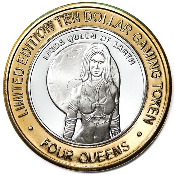 .999 Silver Four Queens Casino Hotel Las Vegas $10 Limited Edition Gaming Token