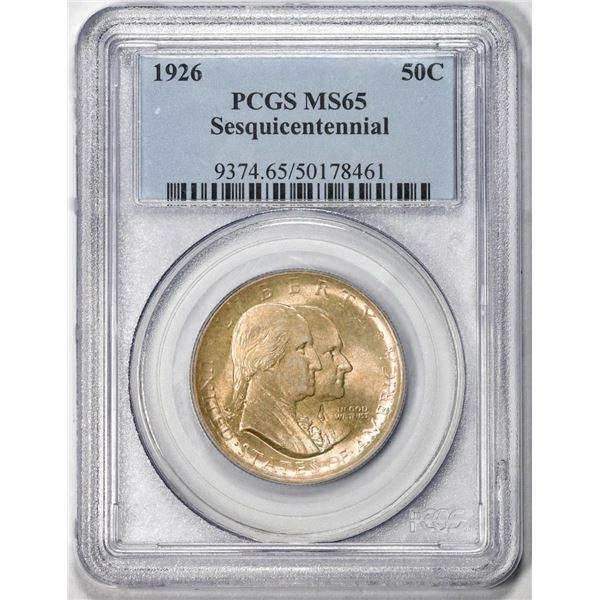 1926 Sesquicentennial Commemorative Half Dollar Coin PCGS MS65