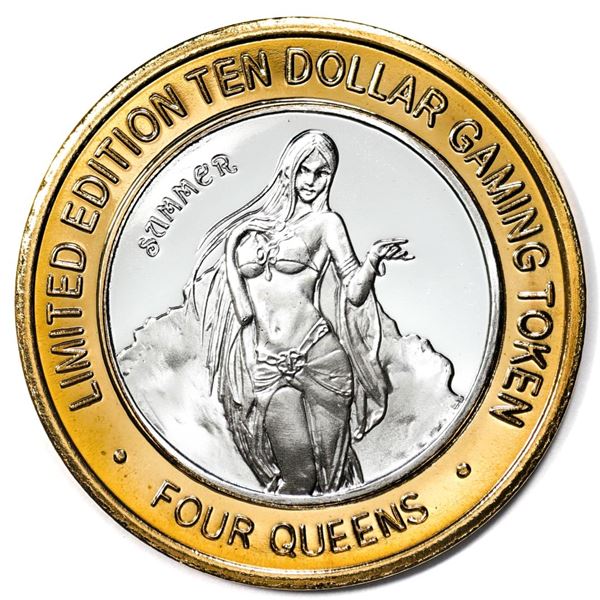 .999 Silver Four Queens Casino Hotel Las Vegas $10 Limited Edition Gaming Token
