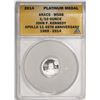 Image 1 : 2014 Proof 1/10 oz Platinum JFK Apollo 11 Anniversary Medal ANACS MS68