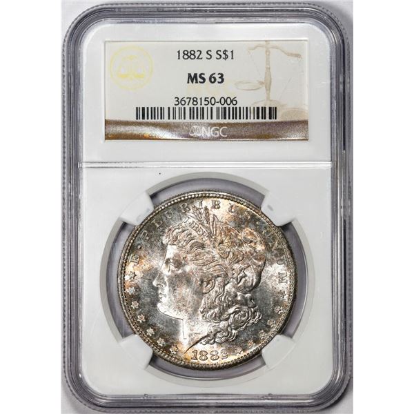 1882-S $1 Morgan Silver Dollar Coin NGC MS63