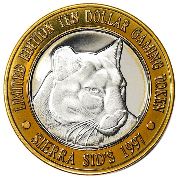 .999 Silver Sierra Sids Sparks, Nevada $10 Casino Limited Edition Gaming Token