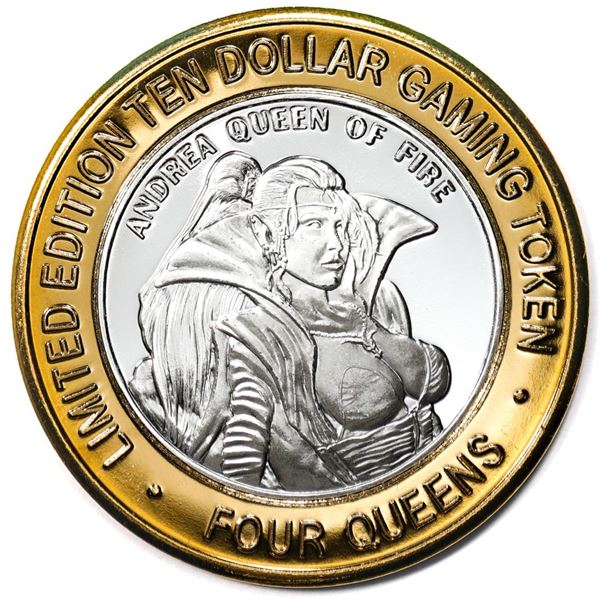 .999 Silver Four Queens Casino Hotel Las Vegas $10 Limited Edition Gaming Token