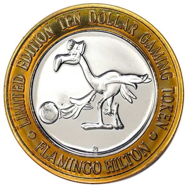 .999 Silver Flamingo Hilton Reno, Nevada $10 Casino Limited Edition Gaming Token