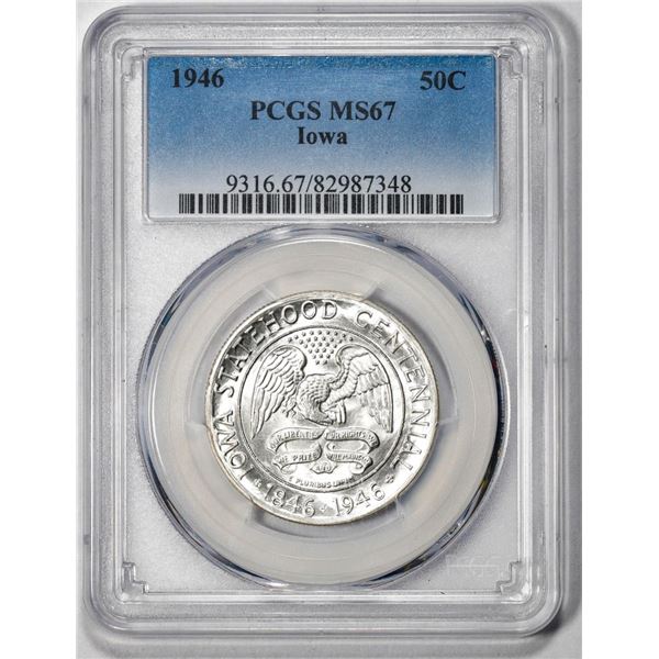 1946 Iowa Statehood Centennial Commemorative Half Dollar Coin PCGS MS67