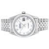 Image 8 : Rolex Mens Stainless Steel White Roman Datejust Wristwatch