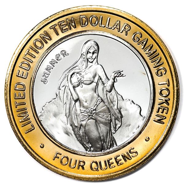 .999 Silver Four Queens Casino Hotel Las Vegas $10 Limited Edition Gaming Token