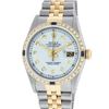 Image 2 : Rolex Mens Two Tone Sapphire and Diamond Datejust Wristwatch