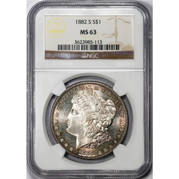 1882-S $1 Morgan Silver Dollar Coin NGC MS63