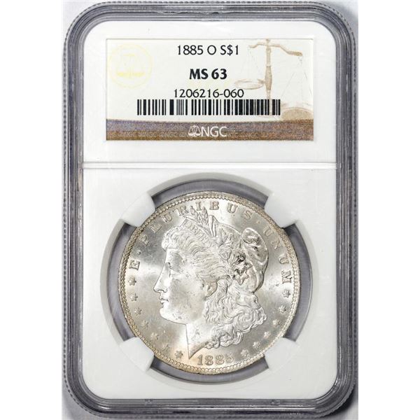 1885-O $1 Morgan Silver Dollar Coin NGC MS63