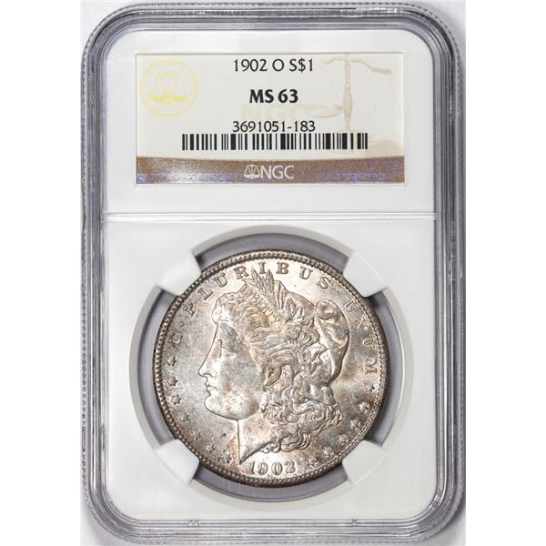 1902-O $1 Morgan Silver Dollar Coin NGC MS63 Nice Toning