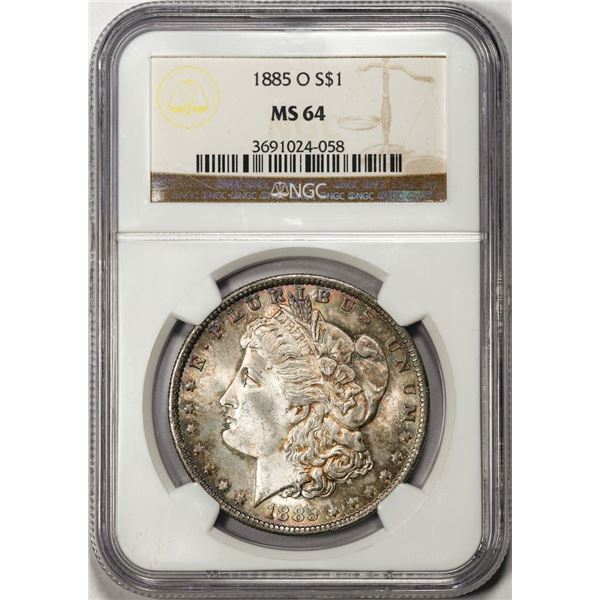 1885-O $1 Morgan Silver Dollar Coin NGC MS64