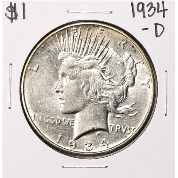 1934-D $1 Peace Silver Dollar Coin